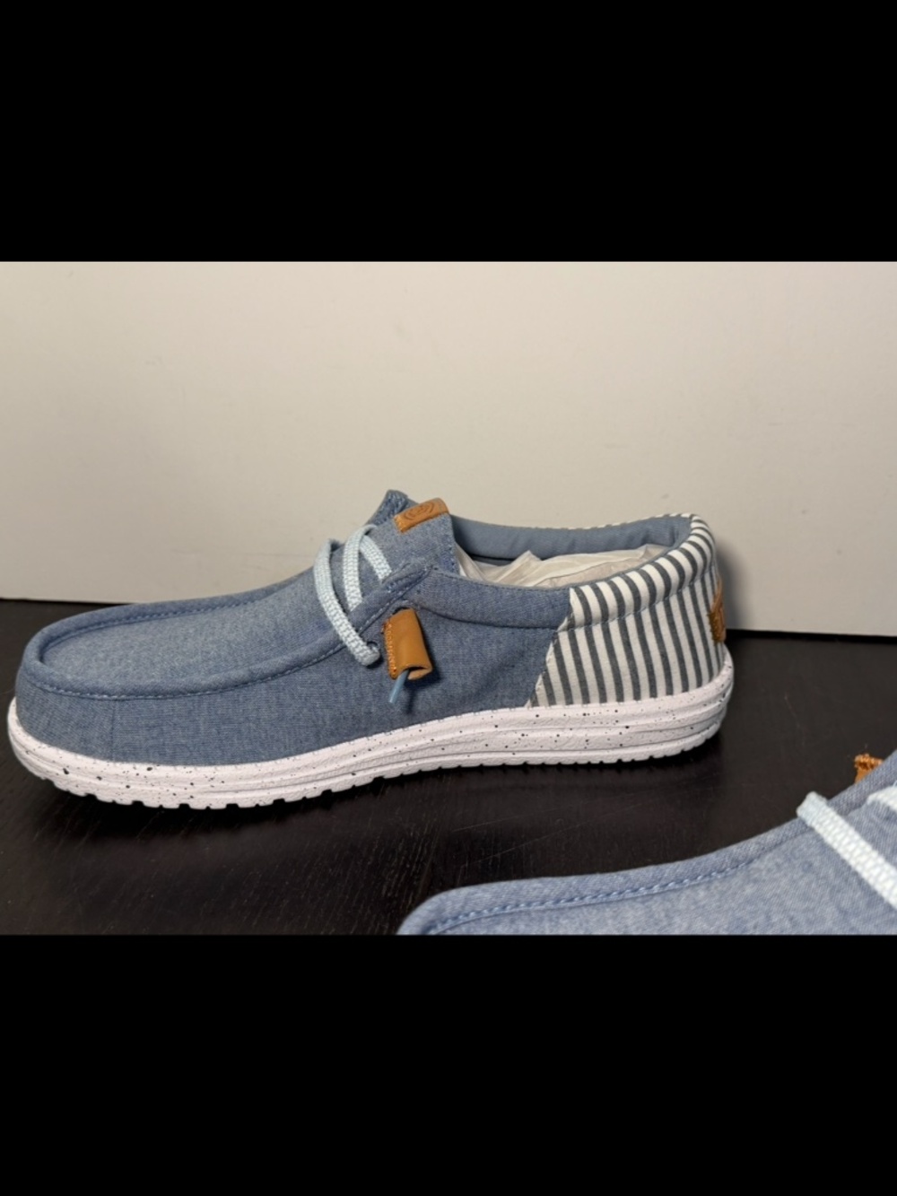 Hey Dude Wally Funk Nu Prep Slip-On Loafer Shoes Faded Denim/Navy Blazer Men 10M - Picture 8 of 16